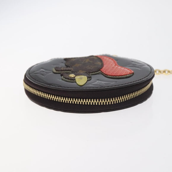 LOUIS VUITTON Vernis Porte Monnaie Ecruil Coin Purse Amarante M91386 Auth 130084