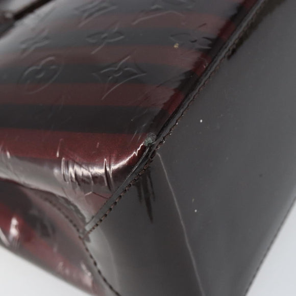 LOUIS VUITTON VernisRayure Wilshire PM Bag Pomme D'amour M91701 LV Auth 130089