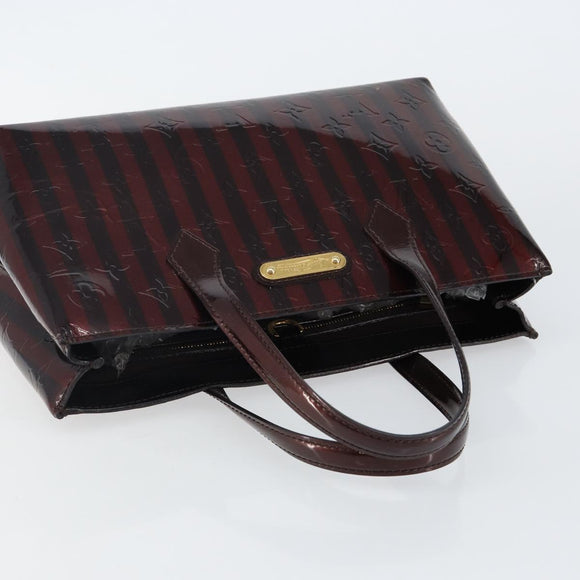 LOUIS VUITTON VernisRayure Wilshire PM Bag Pomme D'amour M91701 LV Auth 130089