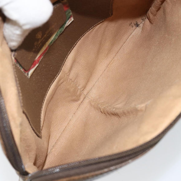 GUCCI GG Supreme Web Sherry Line Bag PVC Beige Gold 904 02 047 Auth 130090