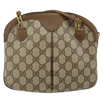 GUCCI GG Supreme Web Sherry Line Bag PVC Beige Gold 904 02 047 Auth 130090 - 0