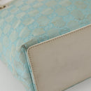 GUCCI GG Canvas Tote Bag Light Blue Gold 002 1099 Auth 130091-11