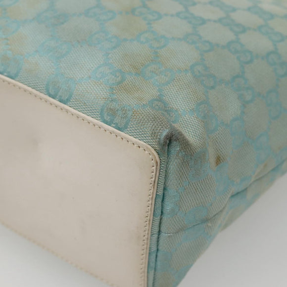GUCCI GG Canvas Tote Bag Light Blue Gold 002 1099 Auth 130091