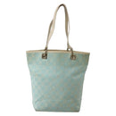 GUCCI GG Canvas Tote Bag Light Blue Gold 002 1099 Auth 130091-2