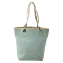 GUCCI GG Canvas Tote Bag Light Blue Gold 002 1099 Auth 130091-3