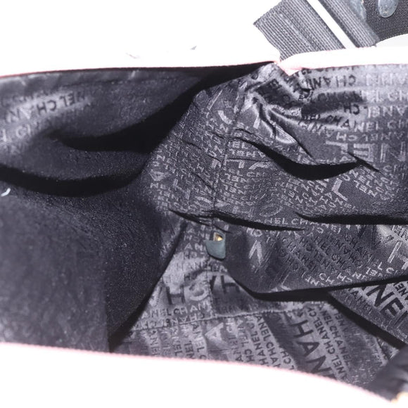 CHANEL Shoulder Bag Canvas Pink Gold CC Auth 130093