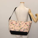 CHANEL Shoulder Bag Canvas Pink Gold CC Auth 130093-22