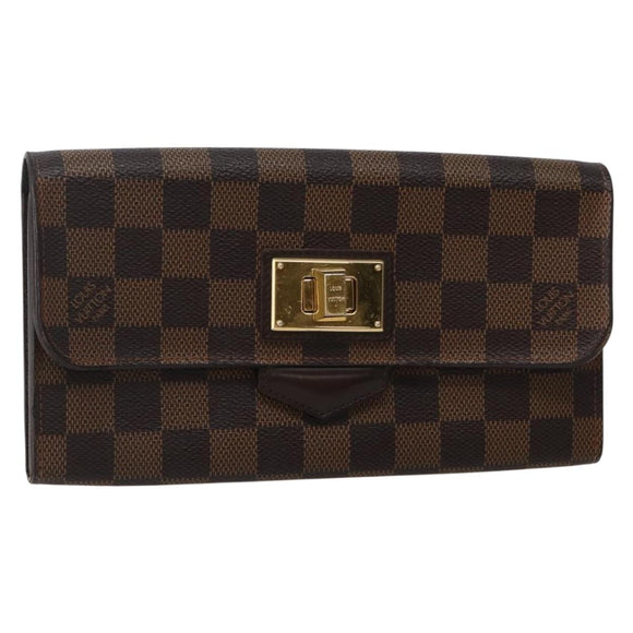 LOUIS VUITTON Damier Ebene Portefeuille Roseberry Long Wallet N63017 Auth 130095