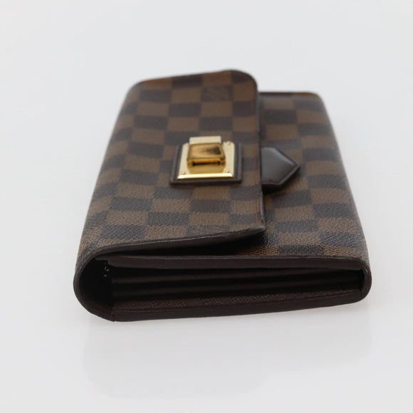 LOUIS VUITTON Damier Ebene Portefeuille Roseberry Long Wallet N63017 Auth 130095
