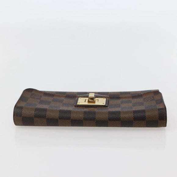 LOUIS VUITTON Damier Ebene Portefeuille Roseberry Long Wallet N63017 Auth 130095