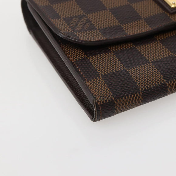 LOUIS VUITTON Damier Ebene Portefeuille Roseberry Long Wallet N63017 Auth 130095