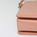 Salvatore Ferragamo Vala Hand Bag Leather 2way Pink Gold Auth 130110-12