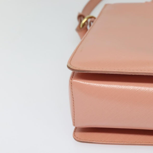Salvatore Ferragamo Vala Hand Bag Leather 2way Pink Gold Auth 130110