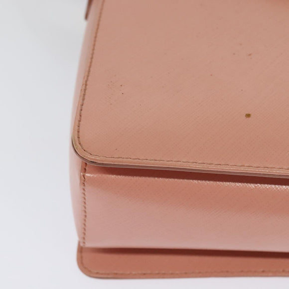 Salvatore Ferragamo Vala Hand Bag Leather 2way Pink Gold Auth 130110