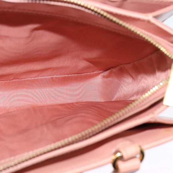 Salvatore Ferragamo Vala Hand Bag Leather 2way Pink Gold Auth 130110