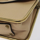 Chloe Chain Sally Shoulder Bag Leather Beige Gold Auth 130115-9