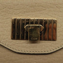 Chloe Chain Sally Shoulder Bag Leather Beige Gold Auth 130115-10