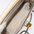 Chloe Chain Sally Shoulder Bag Leather Beige Gold Auth 130115-11