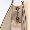 Chloe Chain Sally Shoulder Bag Leather Beige Gold Auth 130115-21