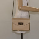 Chloe Chain Sally Shoulder Bag Leather Beige Gold Auth 130115-23