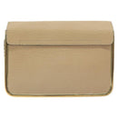 Chloe Chain Sally Shoulder Bag Leather Beige Gold Auth 130115-2