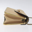 Chloe Chain Sally Shoulder Bag Leather Beige Gold Auth 130115-3