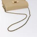 Chloe Chain Sally Shoulder Bag Leather Beige Gold Auth 130115-7