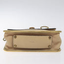 Chloe Chain Sally Shoulder Bag Leather Beige Gold Auth 130115-5