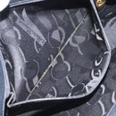 Salvatore Ferragamo Tote Bag Snakeskin embossed Navy Gold Auth 130119-19