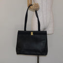 Salvatore Ferragamo Tote Bag Snakeskin embossed Navy Gold Auth 130119-20