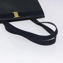Salvatore Ferragamo Tote Bag Snakeskin embossed Navy Gold Auth 130119-7