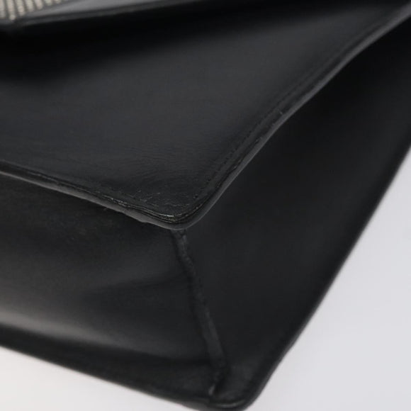 SAINT LAURENT Chain Betty Shoulder Bag Leather Black Silver Auth 130120