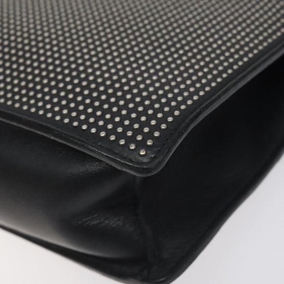 SAINT LAURENT Chain Betty Shoulder Bag Leather Black Silver Auth 130120