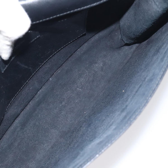 SAINT LAURENT Chain Betty Shoulder Bag Leather Black Silver Auth 130120