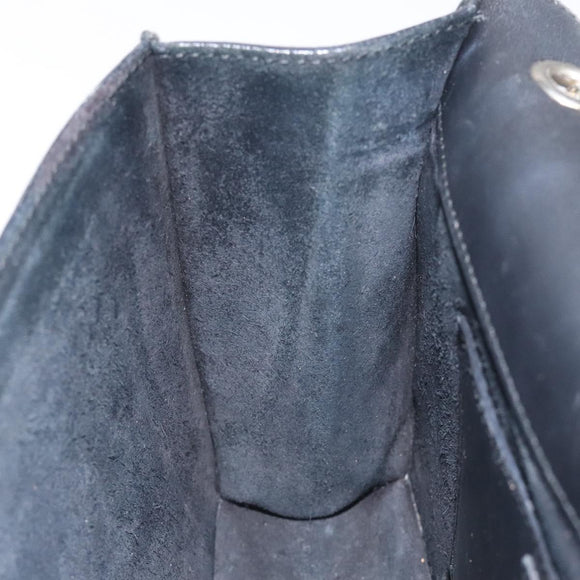 SAINT LAURENT Chain Betty Shoulder Bag Leather Black Silver Auth 130120