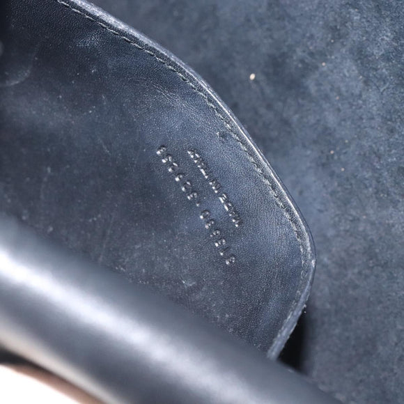 SAINT LAURENT Chain Betty Shoulder Bag Leather Black Silver Auth 130120