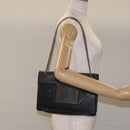 SAINT LAURENT Chain Betty Shoulder Bag Leather Black Silver Auth 130120-21