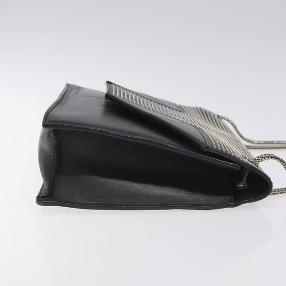 SAINT LAURENT Chain Betty Shoulder Bag Leather Black Silver Auth 130120