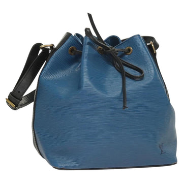 LOUIS VUITTON Epi Petit Noe Shoulder Bag Bicolor Black Blue M44152 Auth 130129