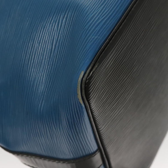 LOUIS VUITTON Epi Petit Noe Shoulder Bag Bicolor Black Blue M44152 Auth 130129