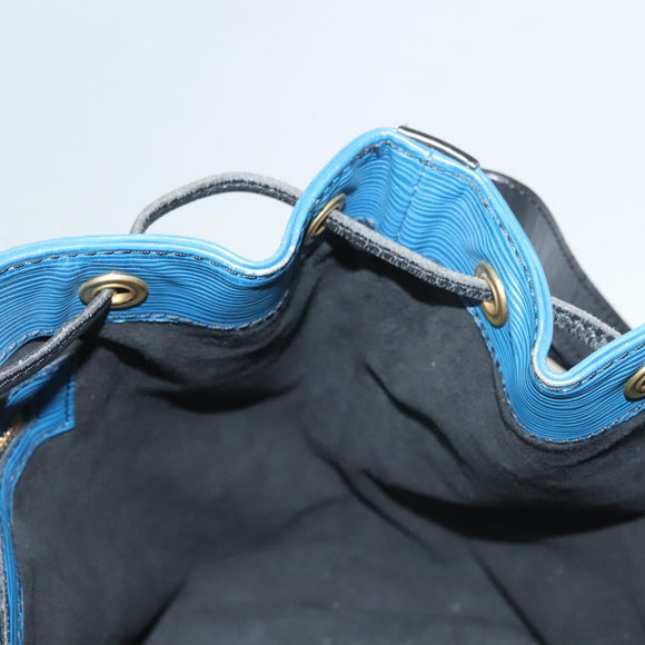 LOUIS VUITTON Epi Petit Noe Shoulder Bag Bicolor Black Blue M44152 Auth 130129