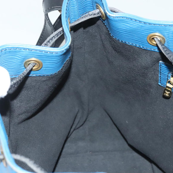 LOUIS VUITTON Epi Petit Noe Shoulder Bag Bicolor Black Blue M44152 Auth 130129