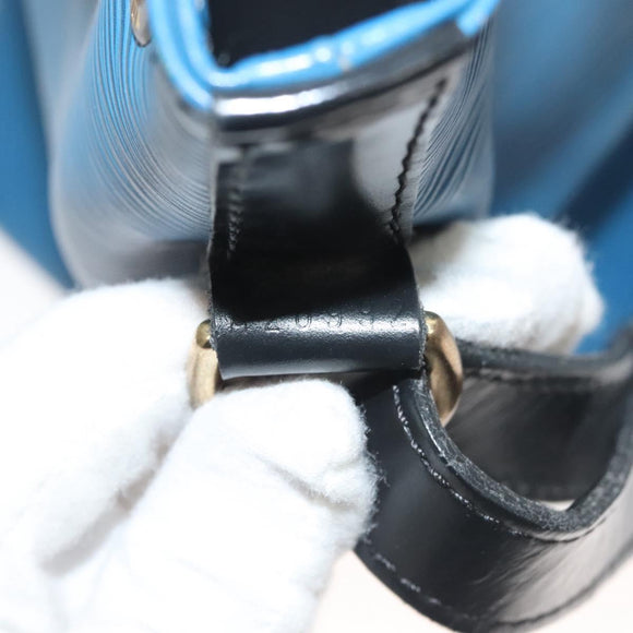 LOUIS VUITTON Epi Petit Noe Shoulder Bag Bicolor Black Blue M44152 Auth 130129