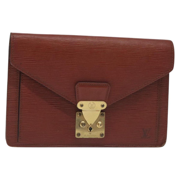 LOUIS VUITTON Epi Serie Dragonne Hand Bag Brown M52618 LV Auth 130130