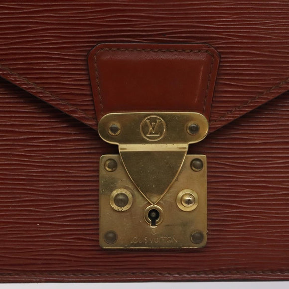 LOUIS VUITTON Epi Serie Dragonne Hand Bag Brown M52618 LV Auth 130130