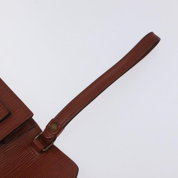 LOUIS VUITTON Epi Serie Dragonne Hand Bag Brown M52618 LV Auth 130130