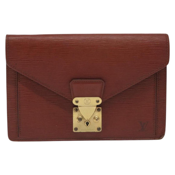 LOUIS VUITTON Epi Serie Dragonne Hand Bag Brown M52618 LV Auth 130130