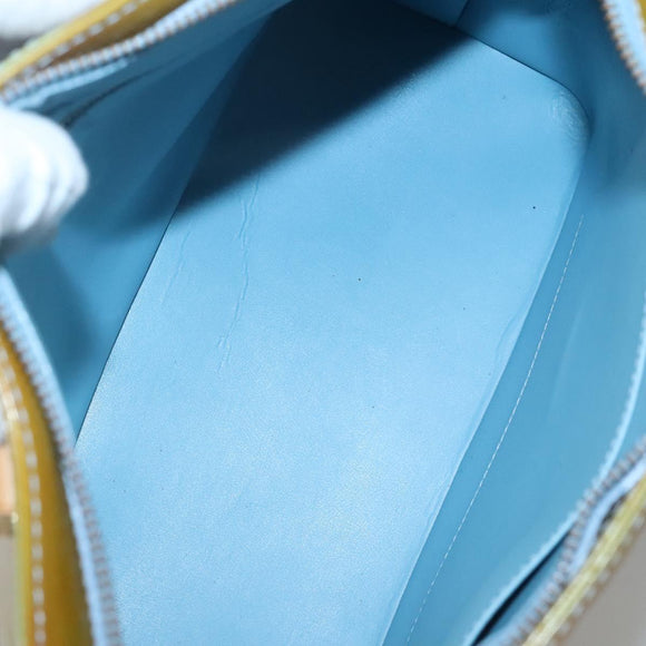 LOUIS VUITTON Monogram Vernis Houston Hand Bag Baby Blue M91005 LV Auth 130139