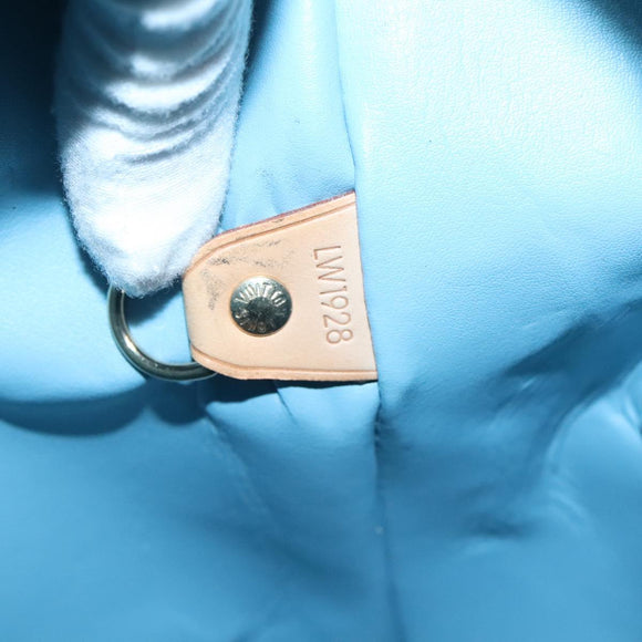 LOUIS VUITTON Monogram Vernis Houston Hand Bag Baby Blue M91005 LV Auth 130139