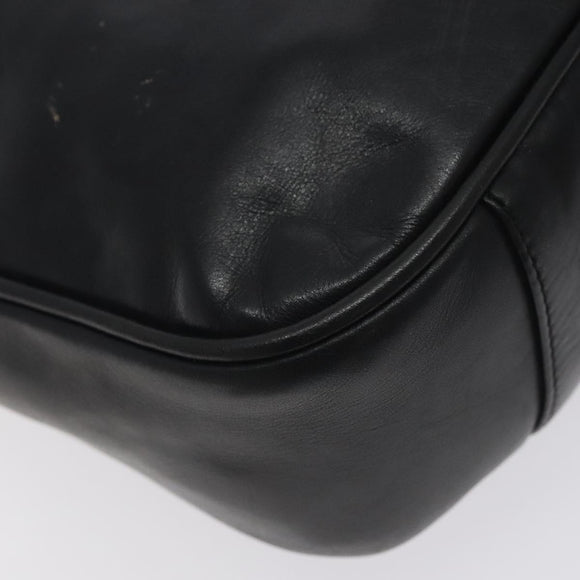 GUCCI Bamboo Hand Bag Leather Black Gold 001 2113 1638 Auth 130141